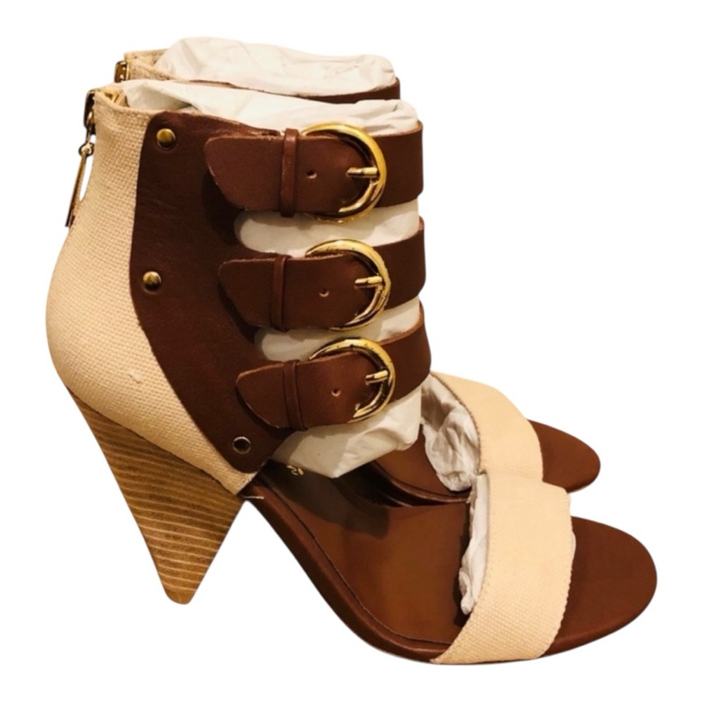 Matt Bernson Womens Girls Sandals Buckle High Heel Shoes Gladiator Sz 7 - Picture 2 of 9
